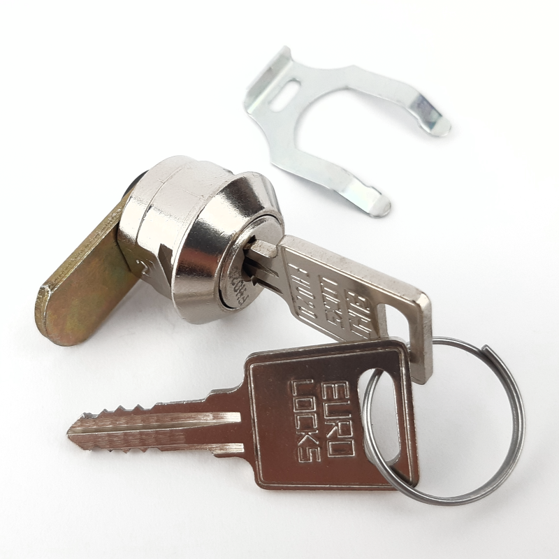 Serrure à came EURO-LOCKS adaptée à la fermeture de boîtes aux lettres et de portes en tôle.