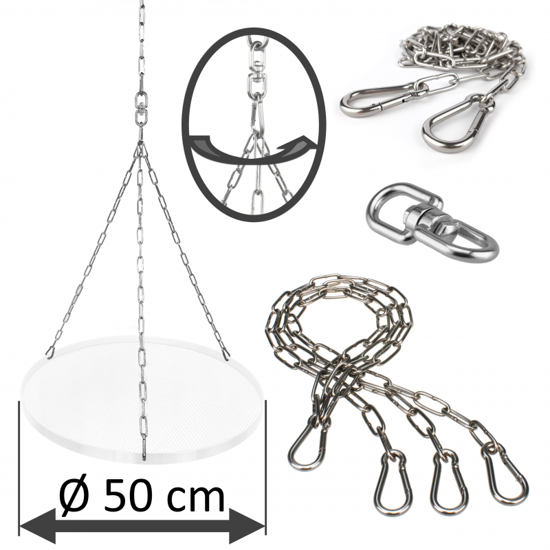 Juego de cadenas DAMASTOS Ø50cm que incluye giratorio y cadena de ajuste para parrilla