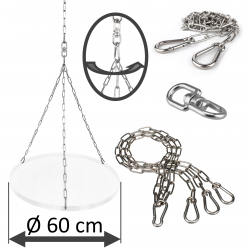 Juego de cadenas DAMASTOS Ø60cm que incluye giratorio y cadena de ajuste para parrilla