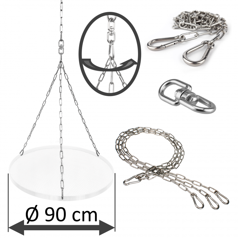 Juego de cadenas DAMASTOS Ø90cm que incluye giratorio y cadena de ajuste para parrilla